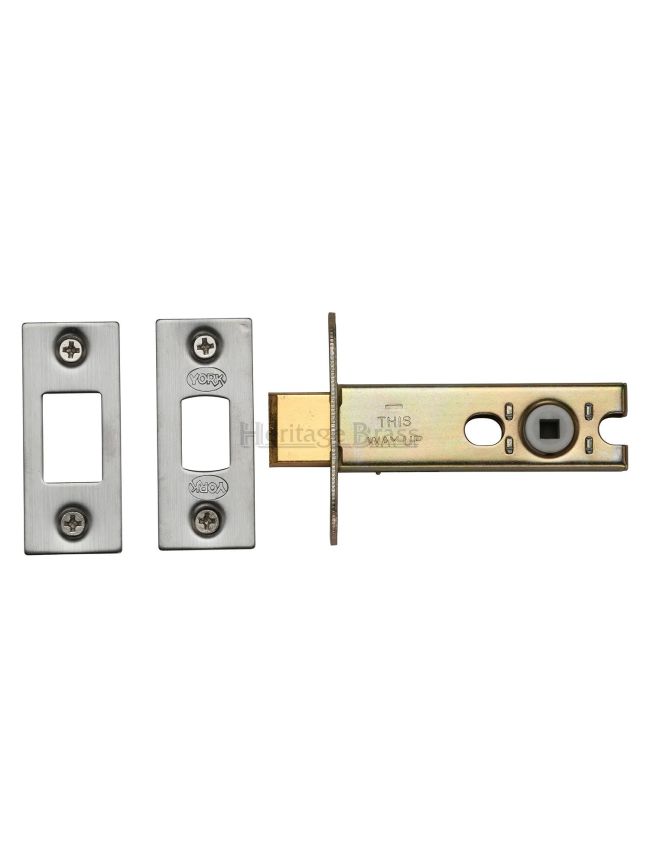 York Architectural Tubular Bathroom Deadbolt 3" Satin Chrome/Nickel Finish