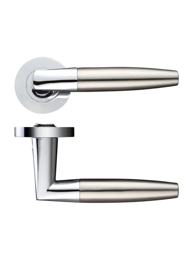 Zoo Hardware Atlanta lever on round rose - Polished Chrome / Satin Nickel