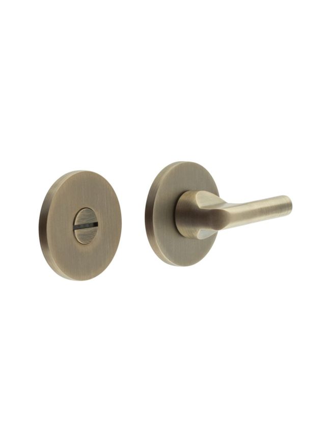 CR-804 Antique Brass Thumb Turn & Lock Round Rose - By Frelan Hardware - CR-804A7AB
