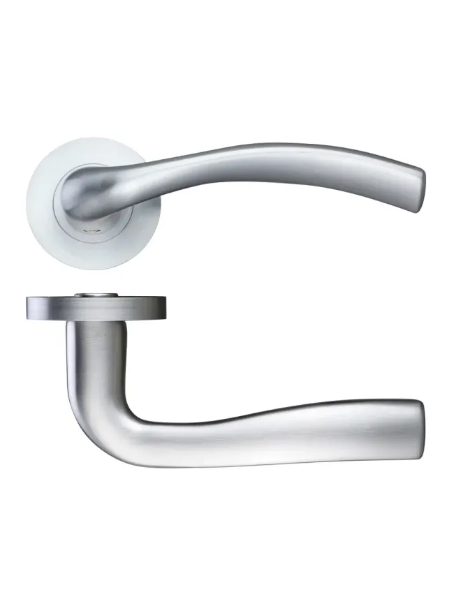 Zoo Hardware Siena lever on round rose - Satin Chrome