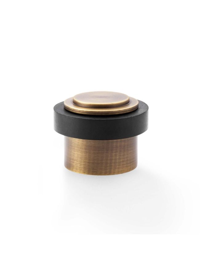 Alexander & Wilks - Plain Floor Mounted Door Stop - Antique Brass
