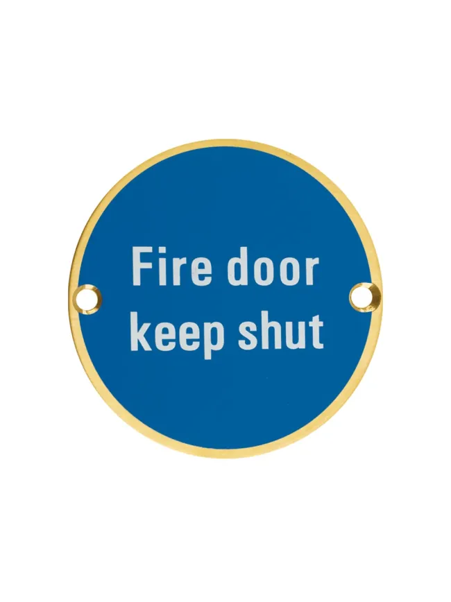 Zoo Hardware Fire Door Keep Shut - 76mm dia - PVD Satin Brass