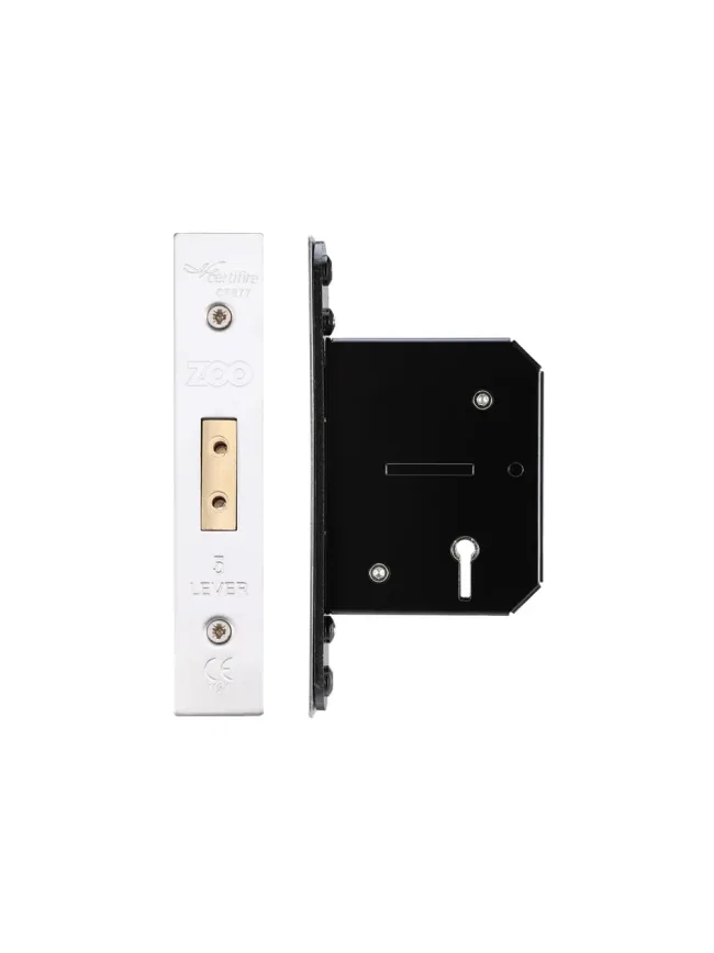 Zoo Hardware 5 Lever Dead Lock - 64mm C/W PVD Forend and Strike - Satin Stainless