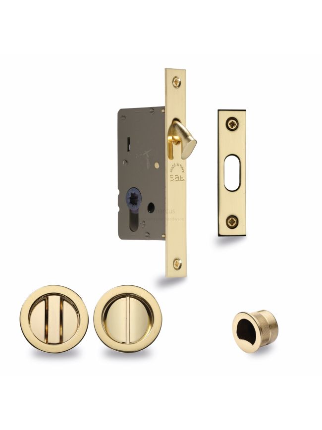 SLD Lock C/W RD Privacy Turns Polished Brass
