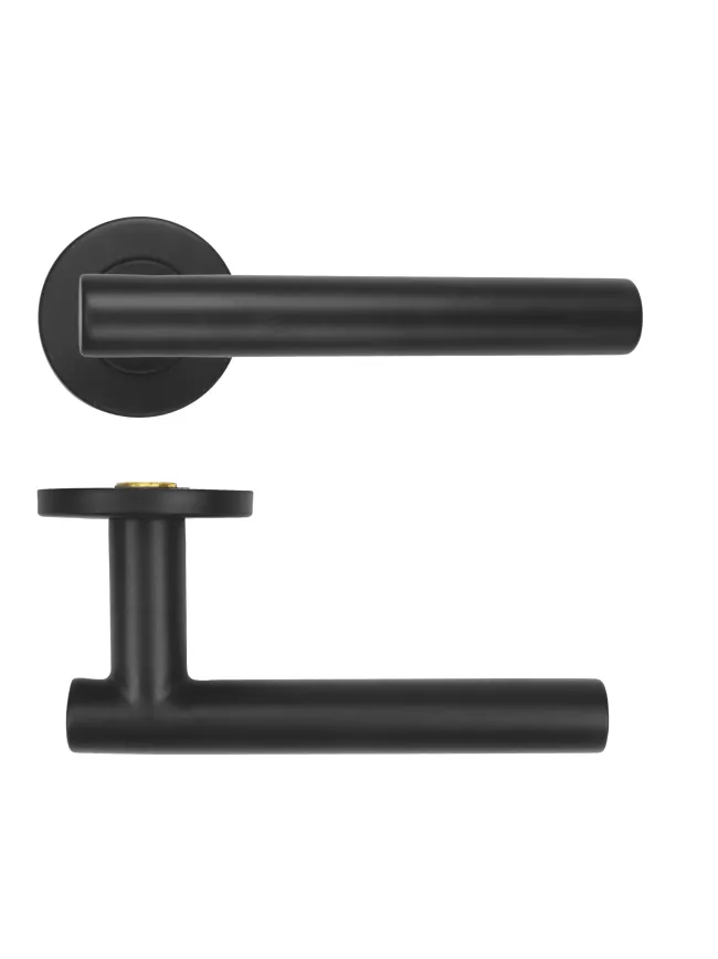 Zoo Hardware 19mm Straight T-Bar Lever on Round Rose 53mm x 6mm Push-on Rose - BS EN 1906 Grade 3 - Grade 201 - PCB