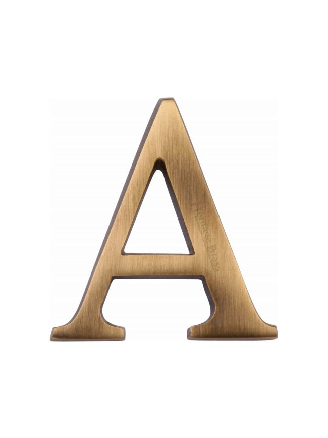 Heritage Brass Alphabet A Pin Fix 51mm (2") Antique Brass Finish