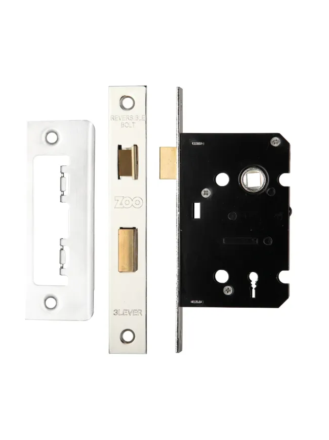 Zoo Hardware 3 Lever Sash Lock 2.5" - smaller case - Satin Stainless