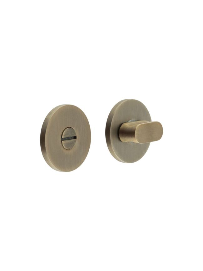 CR-801 Antique Brass Thumb Turn & Lock Round Rose - By Frelan Hardware - CR-801A7AB