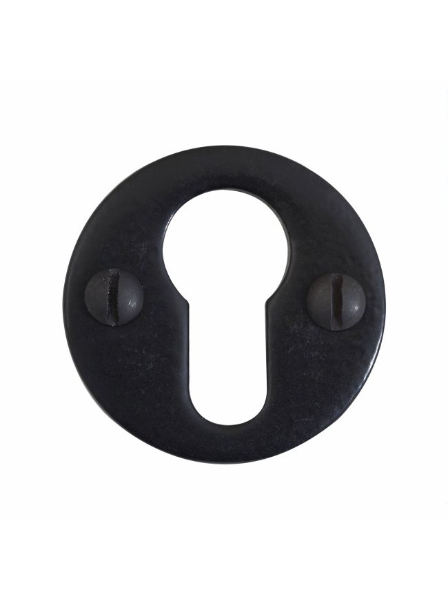 Round Euro Escutcheon - Flat Black