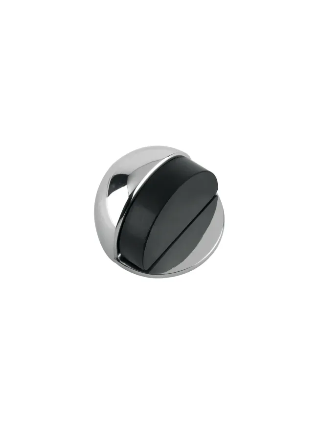 Zoo Hardware Door Stop - Floor Mounted - Oval 50mm dia. - Polished Chrome