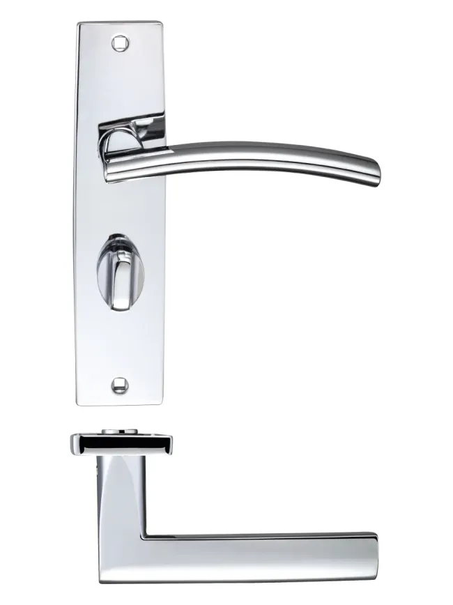 Zoo Hardware Amalfi lever on bathroom backplate - Polished Chrome