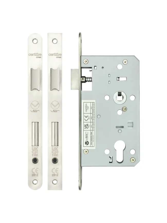 Zoo Hardware Din euro sashlock - 72mm c/c - backset 60mm - radius - Satin Stainless
