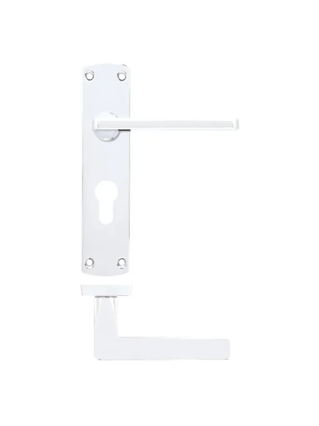 Zoo Hardware Leon lever on euro backplate - Polished Chrome