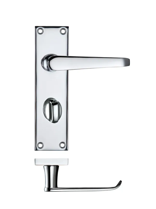 Zoo Hardware Project Victorian flat lever on bathroom backplate - 150 x 40mm - Polished Chrome