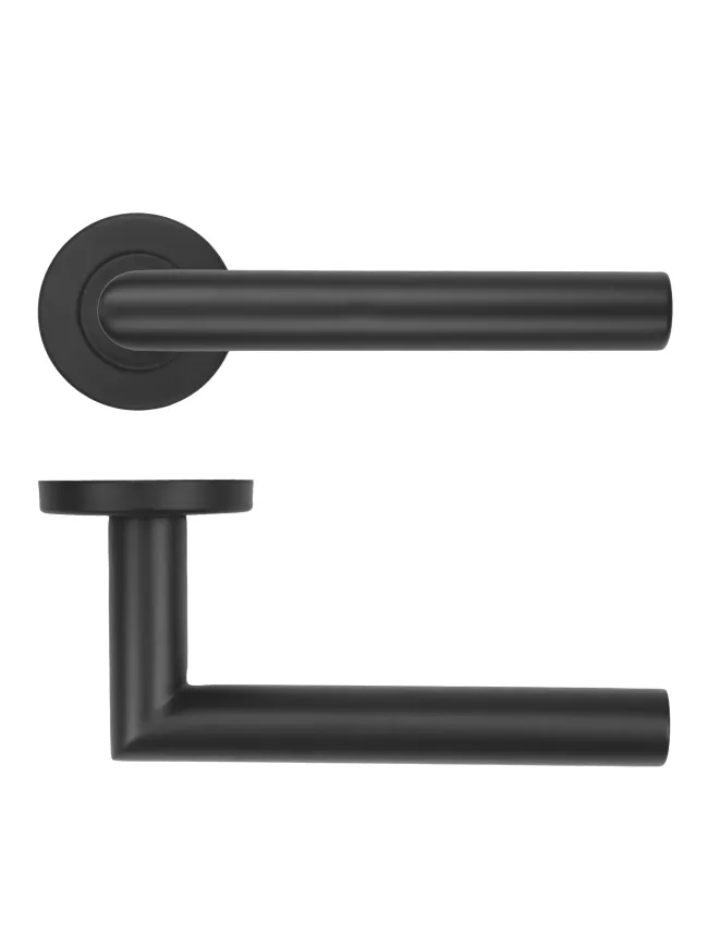 Zoo Hardware 19mm Mitred Lever on Round Rose 52mm x 8mm Push-on Rose - BS EN 1906 Grade 3 - Grade 201 - PCB