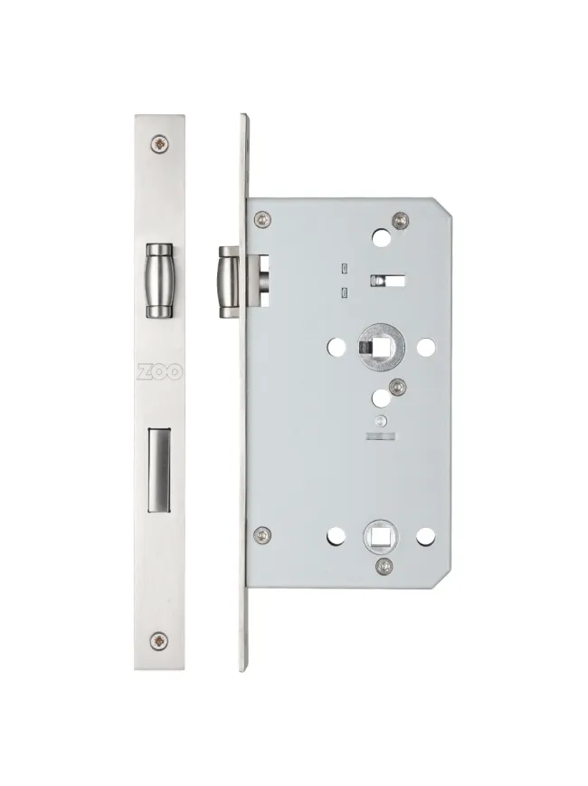 Zoo Hardware Roller din bathroom - 78mm c/c - backset 60mm - Satin Stainless