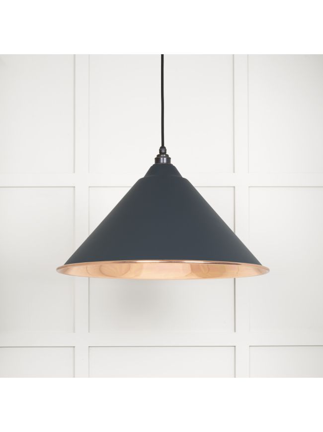 Smooth Copper Hockley Pendant in Soot