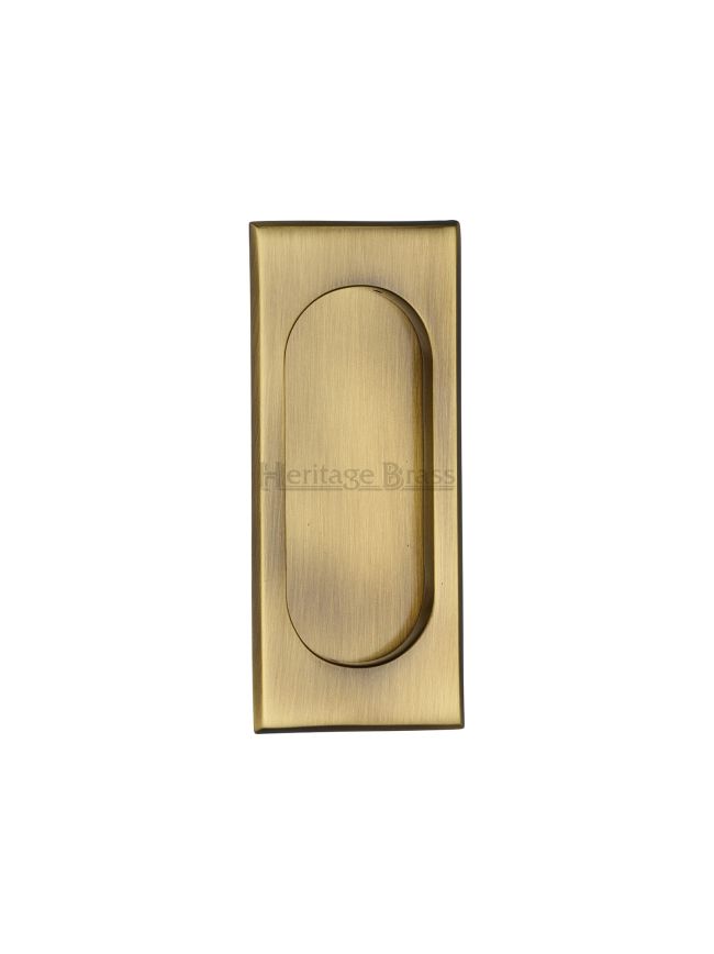 Flush Pull Handle 105mm Antique Brass Finish