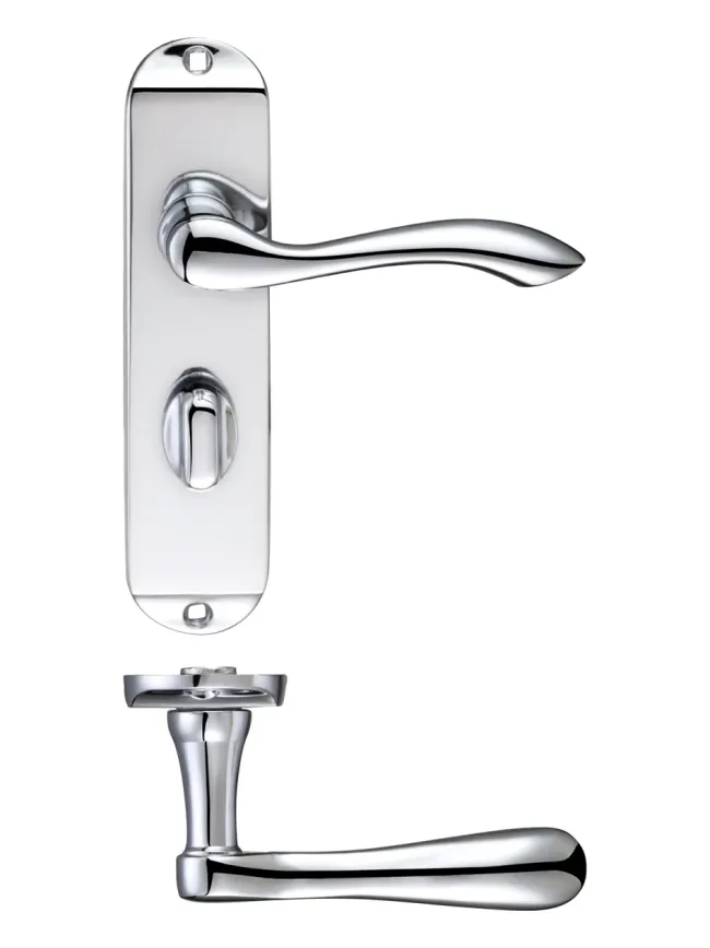 Zoo Hardware Arundel Lever Bathroom (57mm c/c) Furniture - Short Plate - Chrome