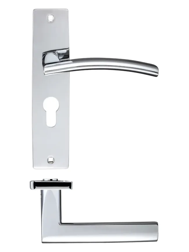 Zoo Hardware Amalfi lever on euro backplate - Polished Chrome