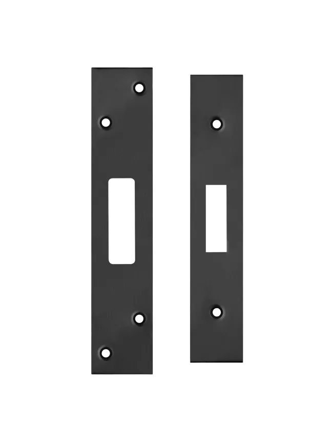 Zoo Hardware Spare Acc Pk for UK Dead Locks - *BLANK* - contains Forend, Strike and Fixing Screws - Black