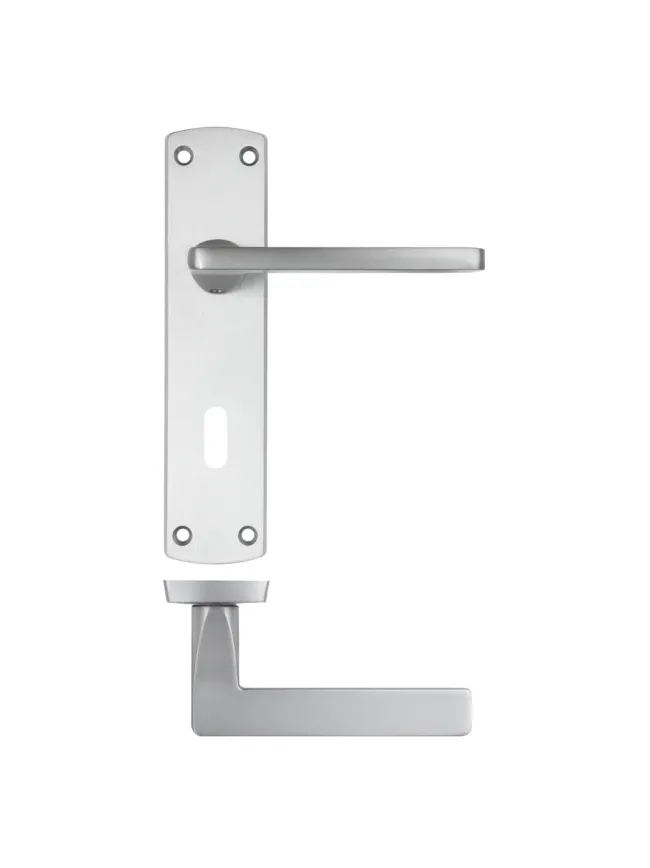 Zoo Hardware Leon lever on lock backplate - Satin Chrome