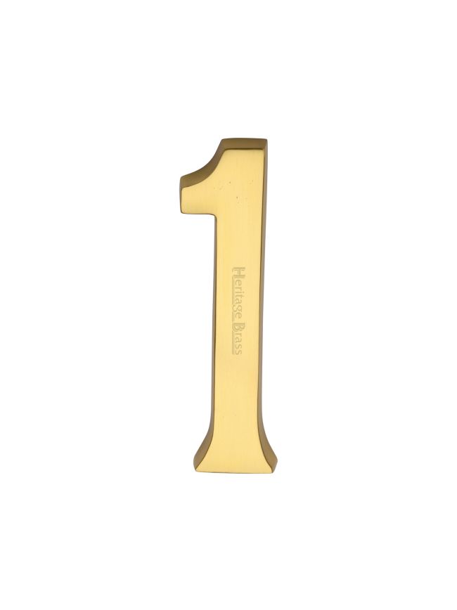 Heritage Brass Numeral 1 Concealed Fix 76mm (3") Polished Brass finish