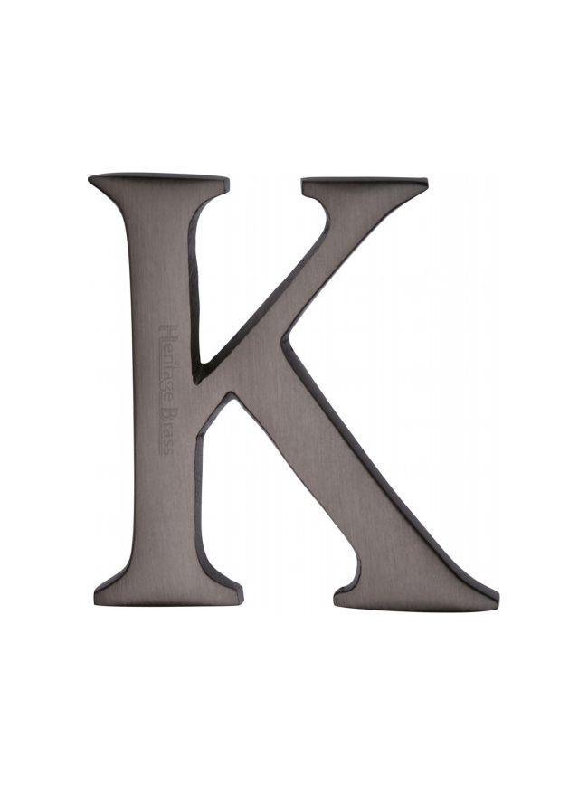 Heritage Brass Alphabet K Pin Fix 51mm (2") Matt Bronze Finish