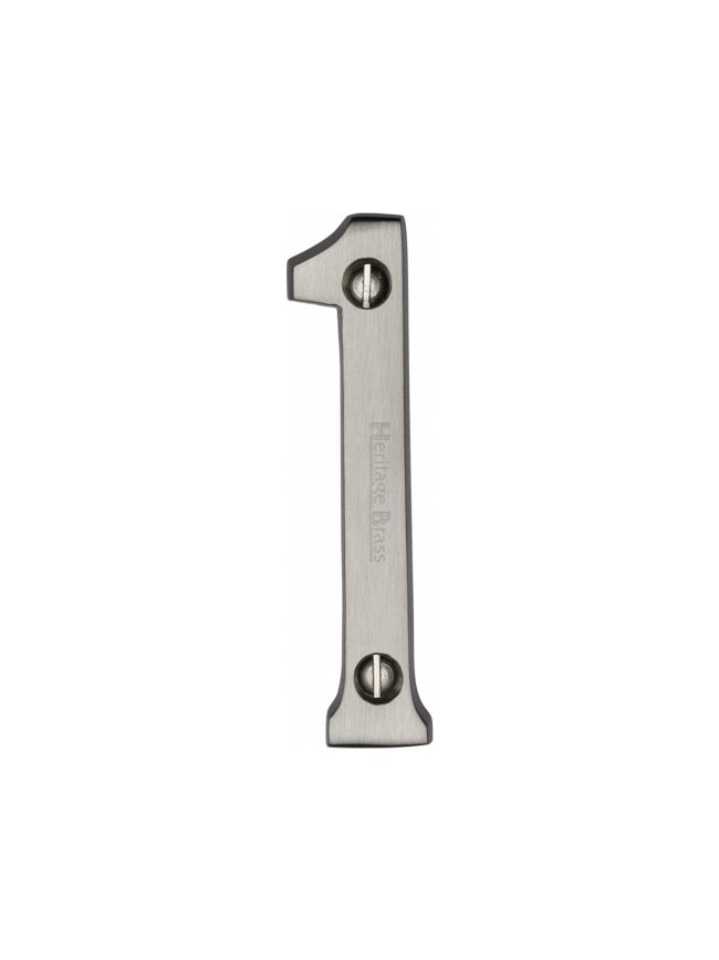 Heritage Brass Numeral 1 Face Fix 76mm (3") Satin Nickel finish
