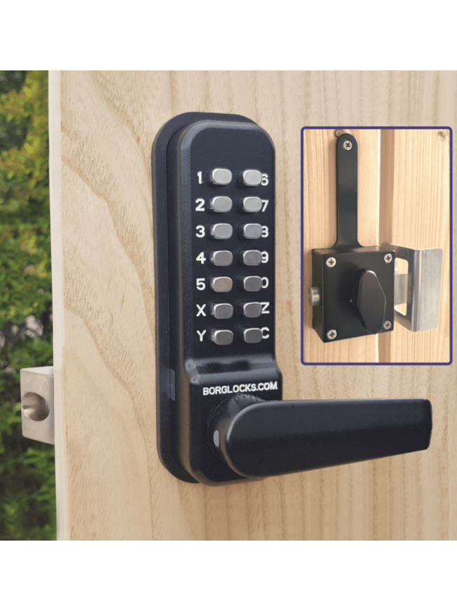 Borg BL4409 MG Pro - 14 Button, Marine Grade Lever Keypad, Inside Rim Mounted Slam Latch With Holdback/Deadlock , MG Pro (Black) Finish