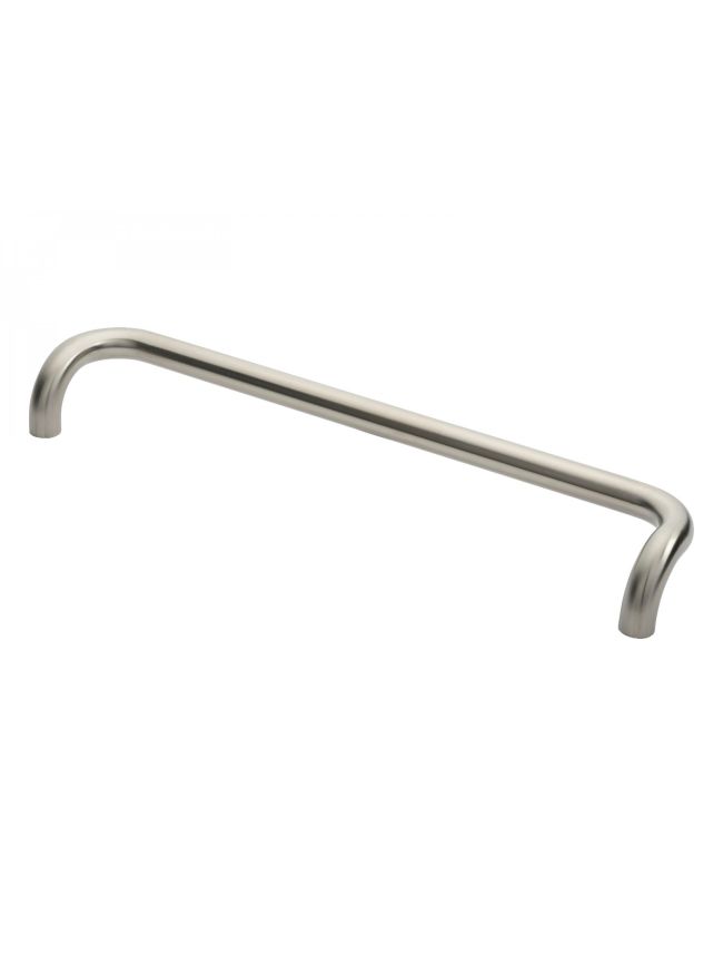 30mm Cranked Pull Handle 600mm Centres - Satin Stainless Steel