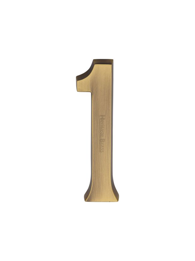 Heritage Brass Numeral 1 Concealed Fix 76mm (3") Antique Brass finish