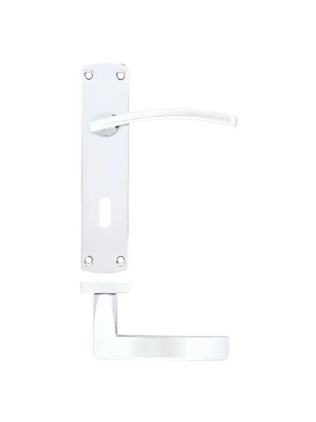 Zoo Hardware Toledo lever on lock backplate - Polished Chrome