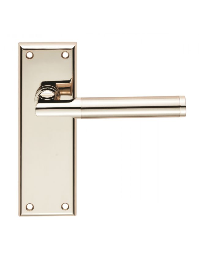 Serozzetta Sessanta Lever On Latch Backplate Retail Packaging - Polished Nickel/Satin Nickel