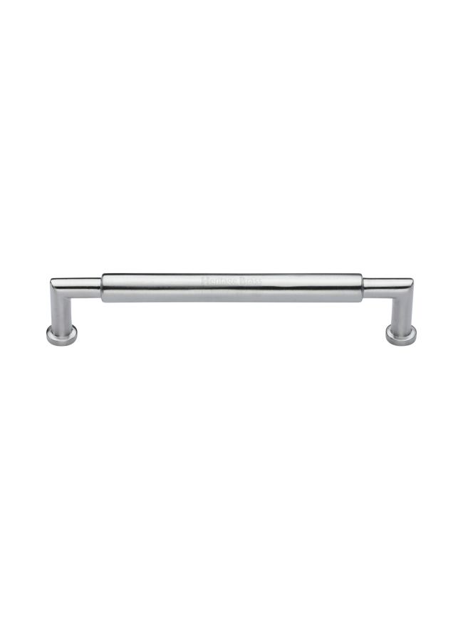 Heritage Brass Cabinet Pull Bauhaus Round Design 152mm CTC Satin Chrome Finish