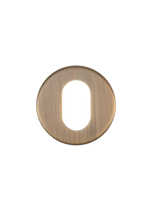 Zoo Hardware Oval Profile Escutcheon - 52mm Dia - Grade 201 - Antique Brass