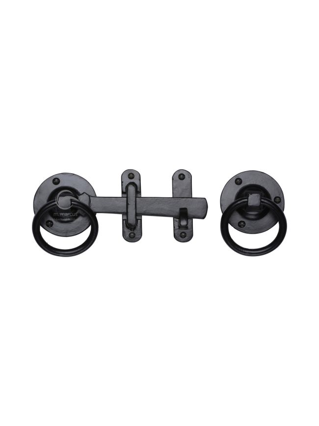 Black Iron Rustic Ring Handle Gate Latch