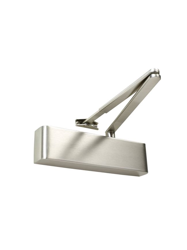 Rutland TS.9205 Door Closer, BC c/w Semi-Radius Cover, Flatbar Armset, Satin Nickel Plate