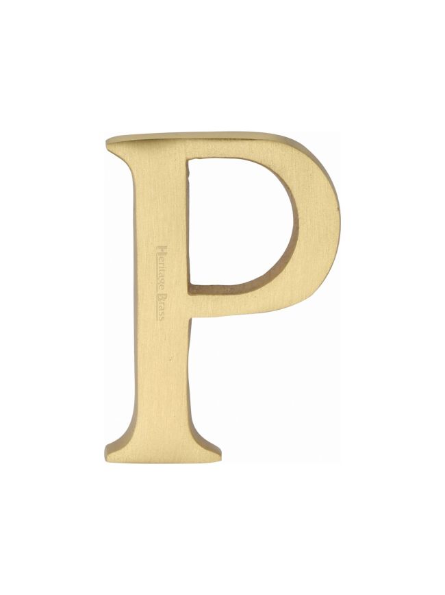 Heritage Brass Alphabet P Pin Fix 51mm (2") Satin Brass Finish