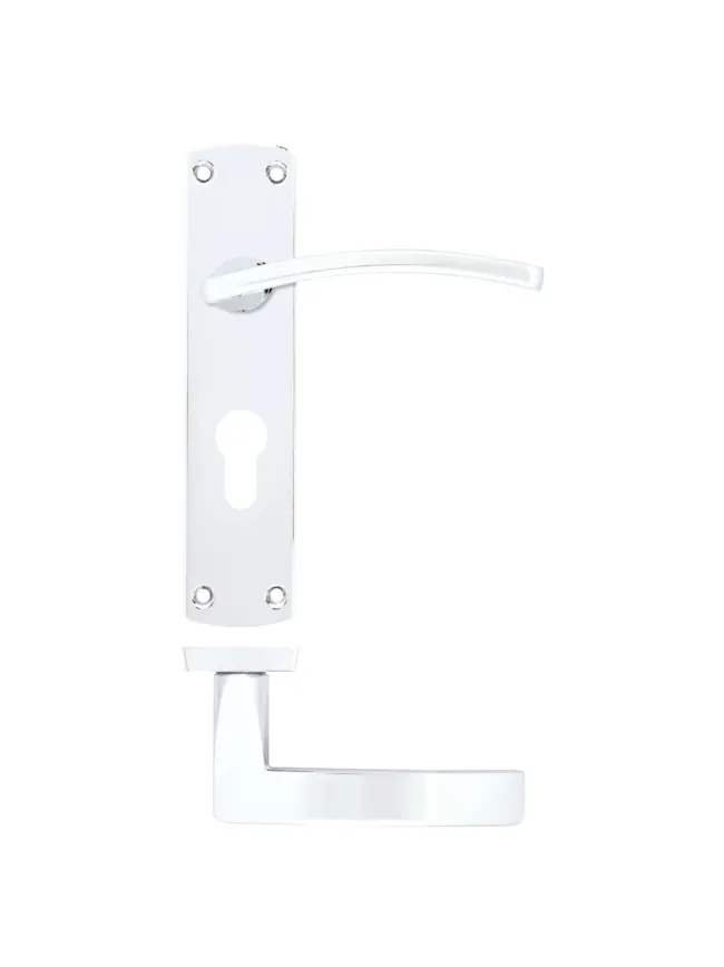 Zoo Hardware Toledo lever on euro backplate - Polished Chrome