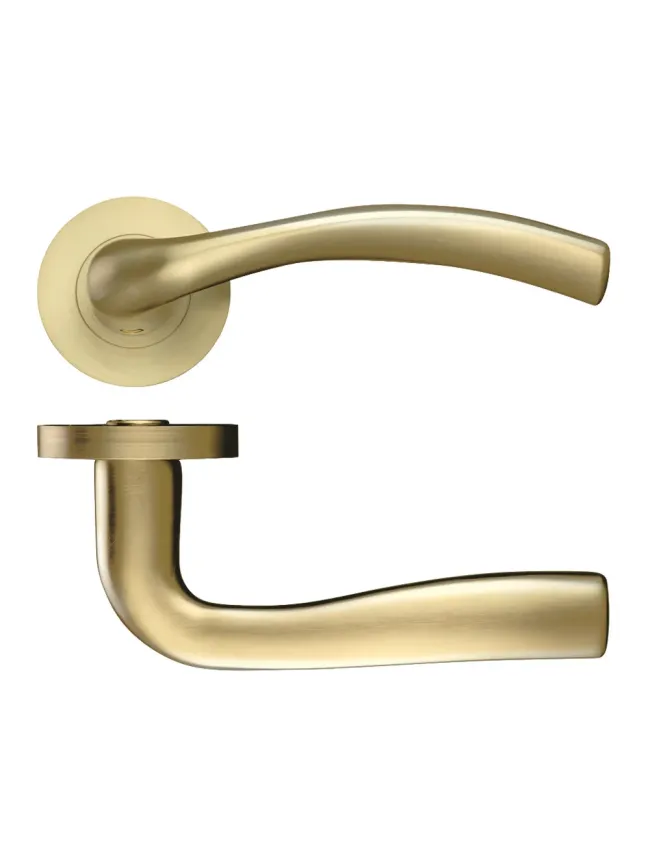 Zoo Hardware Siena lever on round rose - Favo Satin Brass