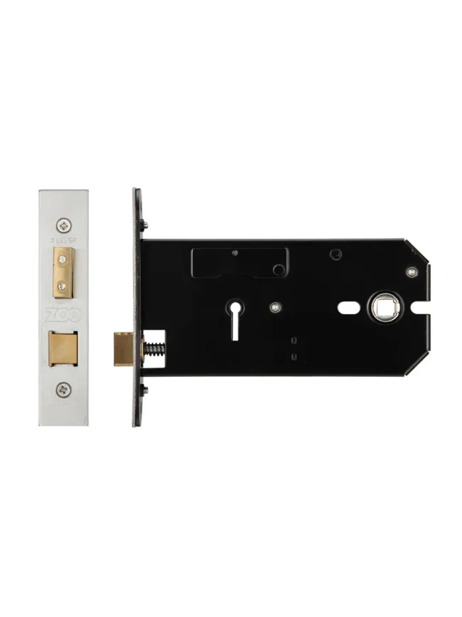 Zoo Hardware 3 Lever Horizontal Lock - 152mm - Satin Stainless