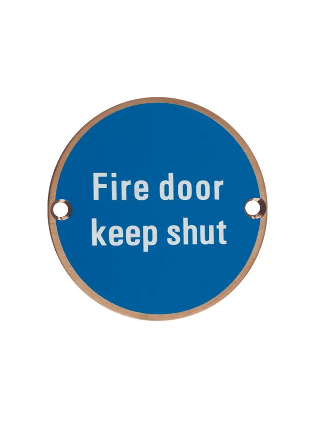 Zoo Hardware Fire Door Keep Shut - 76mm dia - PVD Bronze