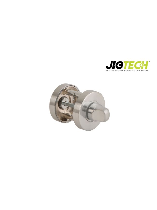 Jigtech Round Bathroom Turn & Release Set Satin Chrome