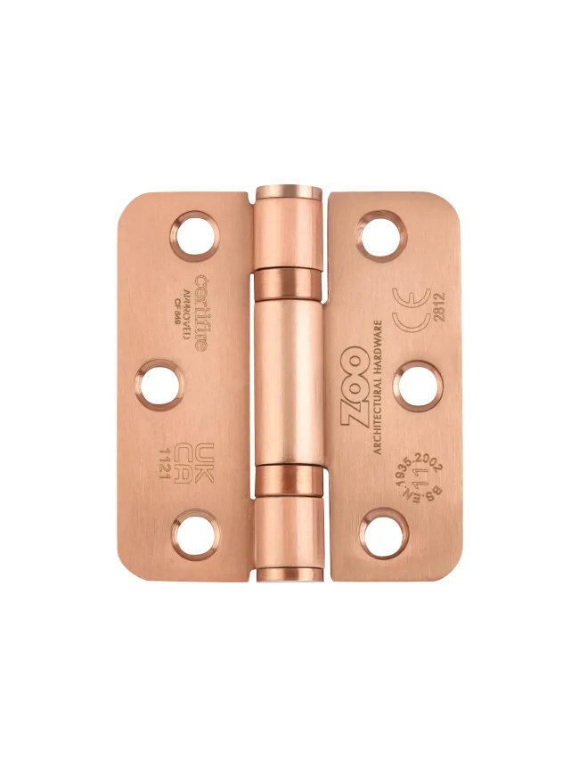 Zoo Hardware Grade 11 Ball Bearing Hinge Stainless Steel Radius - Grade 201 -76 x 67 x 2.5mm - Tuscan Rose Gold