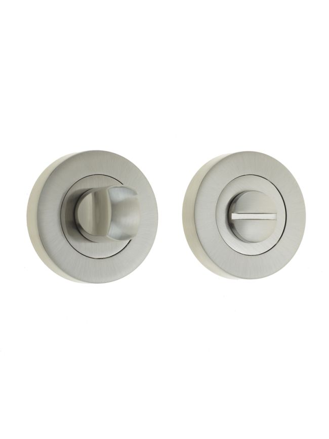 Jedo Designer Turns & Releases 50mm Round Rose no Indicator 50x10mm Satin Nickel - By Frelan Hardware - JV2666SN