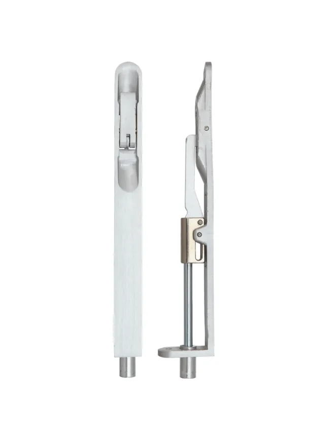 Zoo Hardware Lever Action Flush Bolt 20 x 200mm - Radius Forends - Satin Aluminium