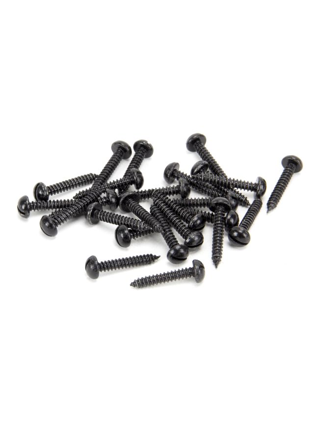 Black 8 x 1" Round Head Screws (25)