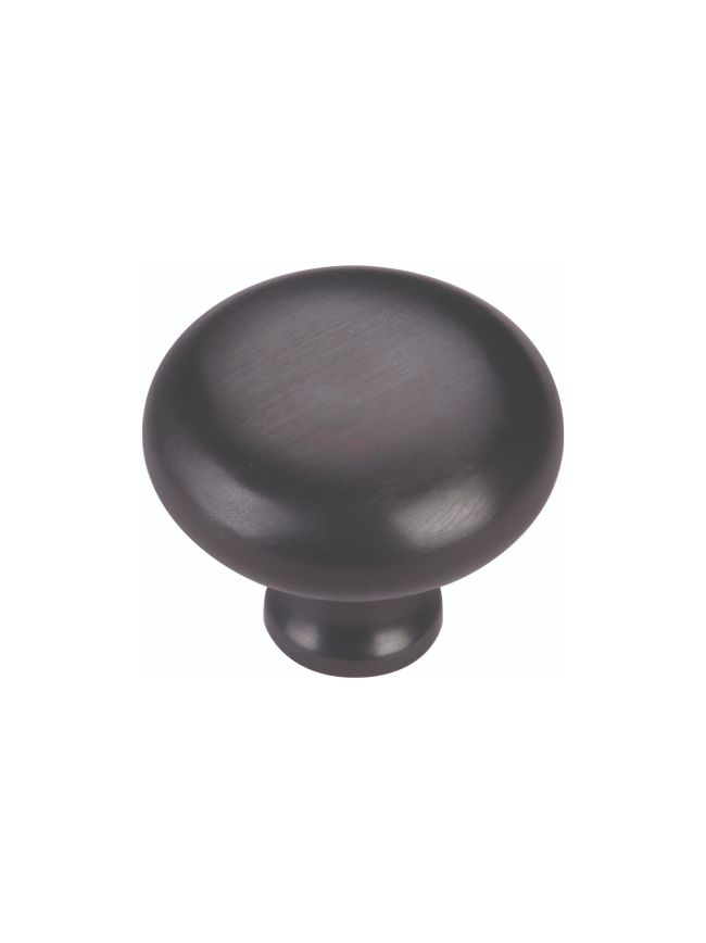 Heritage Brass Cabinet Knob Victorian Round Design 32mm Matt Black finish