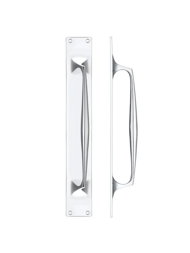 Zoo Hardware Pull Handle on Backplate - Chrome